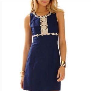 LILY PULITZER Navy and Gold Dress